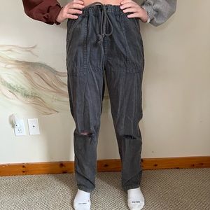 Aerie Drawstring Ripped Straight Pants